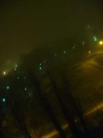 Foggy night in Gdańsk